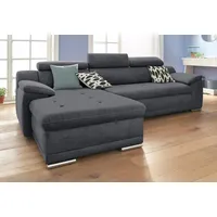 sit&more Ecksofa Andiamo L-Form, wahlweise mit Bettfunktion, inklusive Kopfteilverstellung grau