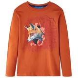 vidaXL Langarmshirt Kinder-Langarmshirt Rostbraun 104 rot 104 (3-4 J)