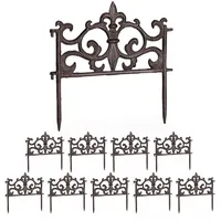 Relaxdays Beetzaun, 10er Set, Gusseisen, HxB: 27 x 27 cm,