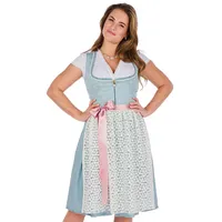 Alpenfee Tracht Dirndl Midi Dirndl 2tlg. - AMY - hellblau blau 38