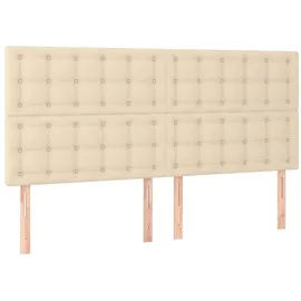 vidaXL Boxspringbett mit Matratze Creme 180x200 cm Stoff
