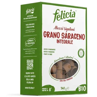 Mezzi Rigatoni Senza Glutine di Grano Saraceno Integrale - Pasta Felic
