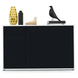 Vladon 117 x 74 x 36 cm Weiß matt / Schwarz matt