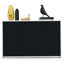 Vladon 117 x 74 x 36 cm Weiß matt / Schwarz matt