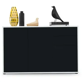 Vladon 117 x 74 x 36 cm Weiß matt / Schwarz matt