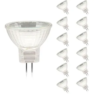 Jaenmsa MR11 Halogen Leuchtmittel, MR11 12V 20W 12 Stück, GU4 20W Halogenstrahler 2700K Warmweiß, MR11 Halogenlampen Dimmbar, Halogen Reflektor Glühbirne Bi Pin, Deckenglühbirnen 280LM