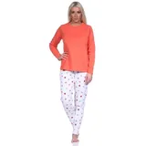 normann Schlafanzug lang mit tollem Farbzusammenspiel - 79815 in apricot | 40-42