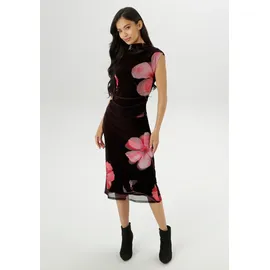 Aniston SELECTED Midikleid Geblümt Schwarz/Rot 40