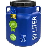 plasteo 50 Liter Weithalsfass Eckig Blau