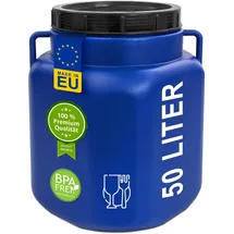 plasteo 50 Liter Weithalsfass Eckig Blau