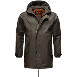 STONE HARBOUR Herren Regenjacke Gummierter Regenparka mit Fleece-Innenfutter Rihaa