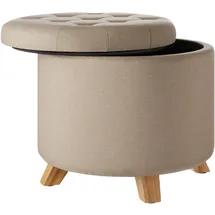 Tectake Sitzhocker Suna Polyester 44,5 x 41,5 x 44,5 cm Beige