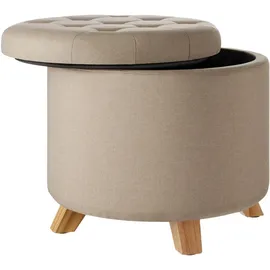 Tectake Sitzhocker Suna Polyester 44,5 x 41,5 x 44,5 cm Beige
