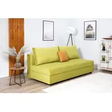 Collection AB Schlafsofa COLLECTION AB "DARIA inklusive Schlafunktion und Bettkasten", grün, B:194cm H:41cm T:90cm, 100%Polyester, Sofas, Schlafsofa, Schlafsofa,Bettfunktion,Bettkasten,inklusive Rückenkissen,Federkern