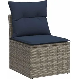 vidaXL Gartensofa-Set mit Kissen, grau, Polyrattan