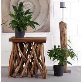 creedwood Beistelltisch Natur Beige Teak 30 x 45 x 48 cm