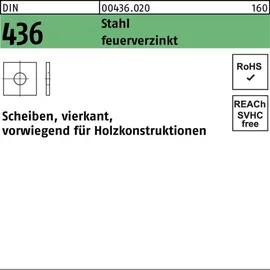 Reyher Unterlegscheibe DIN 436 vierkant 17,5 x 50 x 5 mm 50 Stück