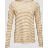 S.Oliver - Longsleeve mit Flammgarnstruktur und U-Boot-Ausschnitt, Damen, Beige, 38