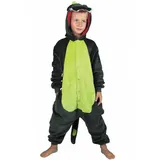 PartyPro Kostüm Dinosaurier-Overall für Kinder grün schwarz 110 (4-6 Jahre)