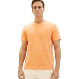 TOM TAILOR V-Shirt, mit kleiner Brusttasche und ässiger lWaschung, orange