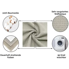 ZOLLNER Gästetuch Handtuchset 30 x 50 cm grau 10 St.