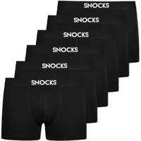 SNOCKS Boxershorts schwarz XL 6er Pack
