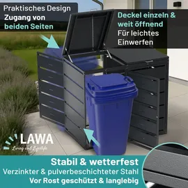 lawa living and lifestyle Mülltonnenbox MB2 80 x 116 cm anthrazit