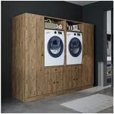 roomartstore.de Roomart 224 x 184 x 67 cm Hochschrank Beige Holz