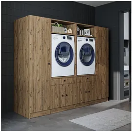 roomartstore.de Roomart 224 x 184 x 67 cm Hochschrank Beige Holz