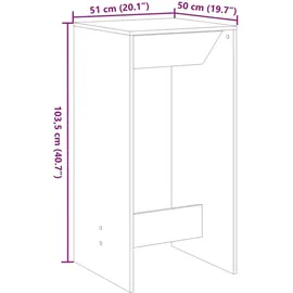 vidaXL Bartisch Altholz-Optik 51 x 50 x 103,5 cm Braun
