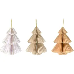 Rebecca Mobili 12 Anhängern für Weihnachtsbaum aus Papier, 3 verschiedene Farben