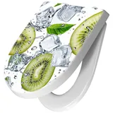 Primedeco WC-Sitz mit Absenkautomatik Motiv Kiwi Würfel Eis (1-St), Absenkautomatik, Soft-Close grün