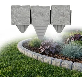 GARDENIX Rasenkante 240 x 10 x 10 cm 1 Stück Grau