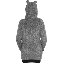 URBAN CLASSICS Ladies Melange Teddy Zip Hoody - Grau
