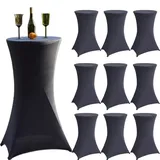 Baumarktplus 10x Stehtischhusse grau 60 cm Husse Partytisch Bistrotisch Tischdecke Decke