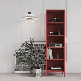 Jan Nowak Bücherregal Metall 50 x 180 x 35 cm Rot