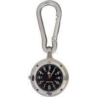 Klox Silber Clip On Karabiner Schwarzes Gesicht FOB Uhr für Ärzte Krankenschwestern Sanitäter Köche Sport