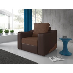 Fun Möbel Sessel Sessel Designersessel COLLIN in Kunstleder/Stoff, Kunstleder-Stoff-Kombinationen braun