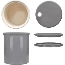 Mambocat 2x Oskar Vorratsdose M in Grau Zwiebeltopf mit Deckel Aufbewahrungsbox Ton - 1993M