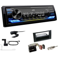 JVC KD-X472DBT 1-DIN Digital Autoradio mit Bluetooth DAB+ inkl. Einbauset für Ford C-Max 2003-2007 schwarz