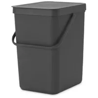 Brabantia PROREGAL Mülleimer, Grau, Kunststoff, Rechteckig, 26.8x40x34.5 cm, Küchen,