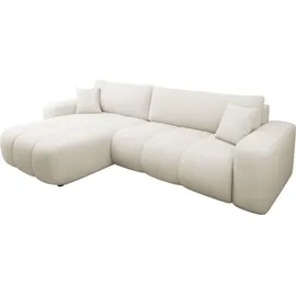 Mirjan24 Ecksofa Furyn Maxi, Eckouch mit Bettkasten und Schlaffunktion, Ottomane universal, L-Form (Farbe: Velo 621) - Beige