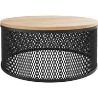 Mirjan24 Couchtisch, Eiche, Rund,Rund, 58x28x58 cm, Wohnzimmer, Wohnzimmertische, Couchtische