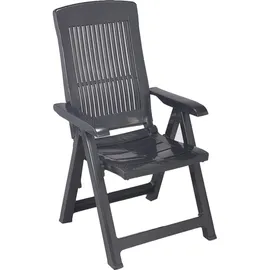 PROGARDEN Tampa Klappsessel 60 x 61 x 109 cm anthrazit 4 St. inkl. 4 x Auflagen terrakotta
