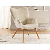 s-style möbel Lounge-Sessel Lenari Cordstoff 71 x 96 x 86 cm Beige