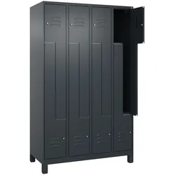 C+P Z-Spind Classic PLUS, Füßen, 8 Abteile, HxBxT 195x120x50cm, Zylinderschloss, Anthrazit von PROREGAL
