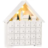 Homcom Adventskalender zum Befüllen 2-in-1-Design mit LED-Lichtern 39 x 9 x 42 cm