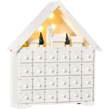 Homcom Adventskalender zum Befüllen 2-in-1-Design mit LED-Lichtern 39 x 9 x 42 cm