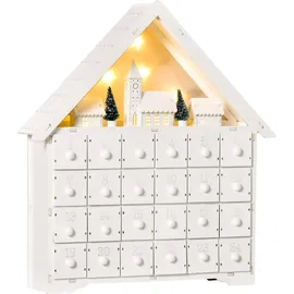 Homcom Adventskalender zum Befüllen 2-in-1-Design mit LED-Lichtern 39 x 9 x 42 cm