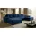 A&J MöbelLand Ecksofa Polyester mit Schlaffunktion 3-Sitzer Blau
